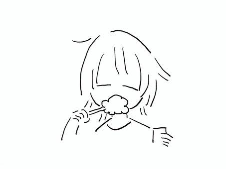 歯磨きをする人のイラスト イラスト,手描き,歯磨き,夜,家,風呂上がり,風呂,お風呂,歯ブラシのイラスト素材