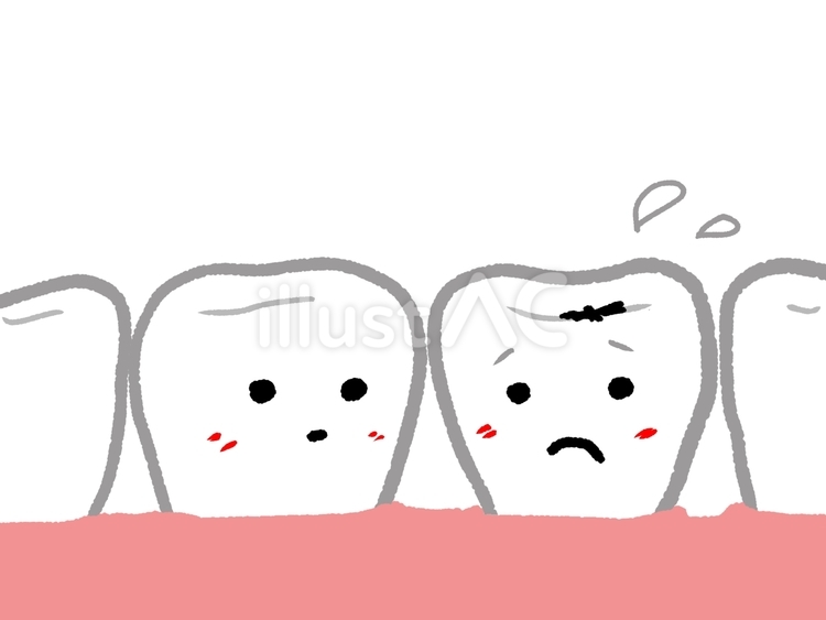 歯の虫歯菌 歯,菌,かわいいのイラスト素材