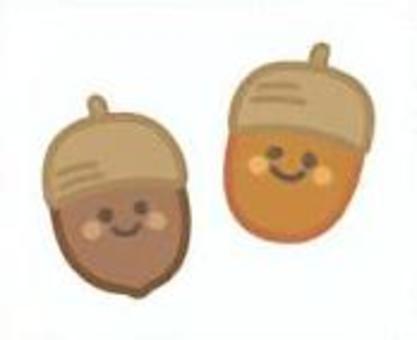 どんぐりのかわいいイラスト素材