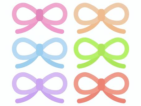 紐リボン（グラデーション） リボン,細い,カラフル,飾り,装飾,ピンク,青,紫,オレンジ,緑のイラスト素材