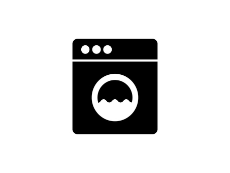 洗濯機のアイコン 洗濯機,洗濯乾燥機,ランドリー,ドラム式,家電,洗濯,乾燥,シルエット,ソリッド,黒のイラスト素材