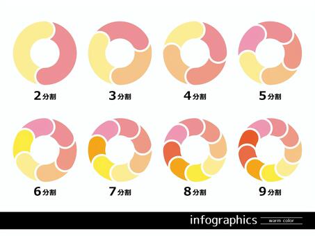インフォグラフィックス 暖色系 インフォグラフィック,暖色,warmcolor,ビジネス,資料,シンプル,カラフル,プレゼンテーション,分割,情報のイラスト素材