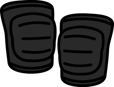 黒の関節サポーターです。 関節,サポーター,シンプル,肘,膝,スポーツ,運動,バレーボール,保護具,動作補助のイラスト素材