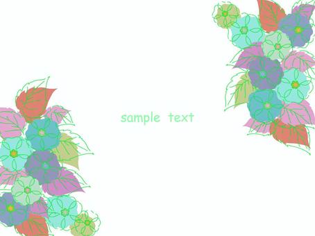 北欧風シンプル可愛いお花のフレーム 北欧,フレーム,花,枠,背景,植物,手書き,かわいい,おしゃれ,葉のイラスト素材