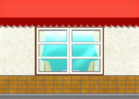 喫茶店のウィンドウ 窓,窓辺,ウィンドウ,ガラス窓,レストラン,路面店,食堂,老舗,喫茶店,カフェのイラスト素材
