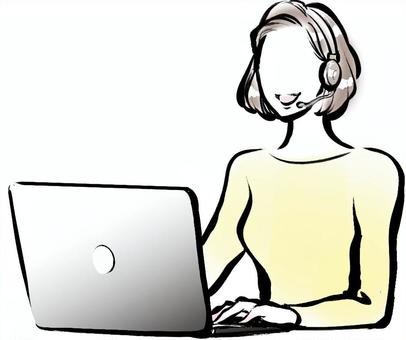 Illustration, telework, computer, female, 