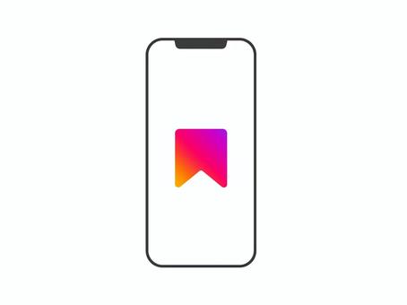 スマホ画面アイコン2／保存ブックマーク モックアップ,保存,スマホ,スマートフォン,透過,モック,透明,iphone,スマホ画面,保存マークのイラスト素材