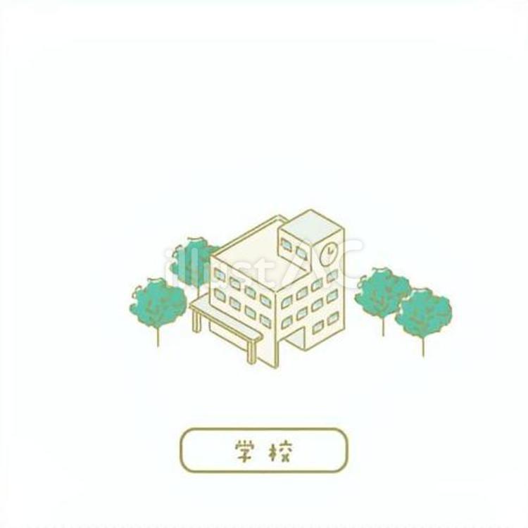 学校／先生のためのイラスト 校舎,学校,スクールのイラスト素材