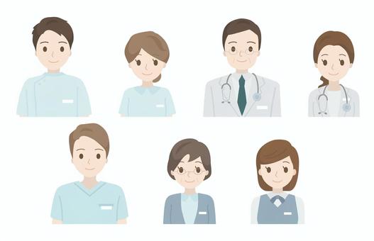 Medical staff icon illustration set, health care workers, set, icon, JPG, PNG and AI