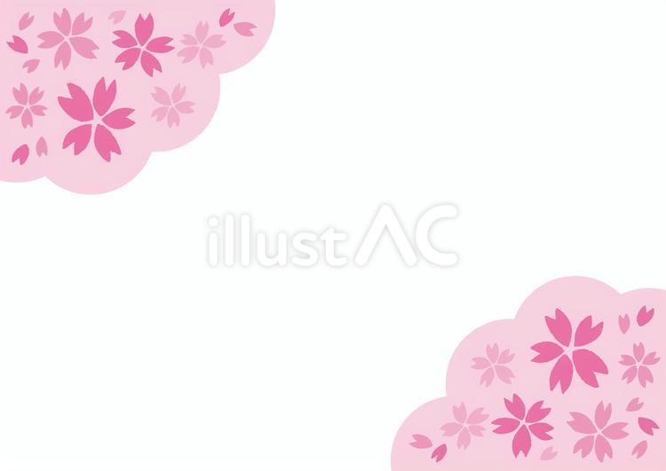 桜のフレーム シンプル,桜,フレームのイラスト素材