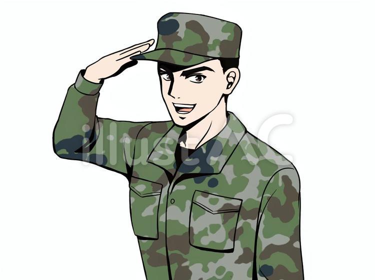 自衛官敬礼 敬礼,自衛隊,自衛官のイラスト素材