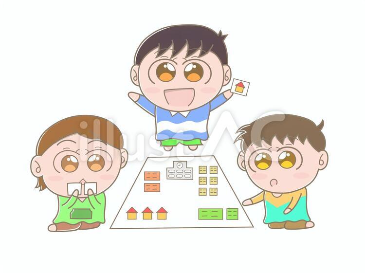 ぼくらの町の地図作り 子供,少年,男の子のイラスト素材