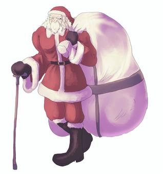 サンタクロース サンタクロース,クリスマス,プレゼント袋,老人,渋かっこいいのイラスト素材