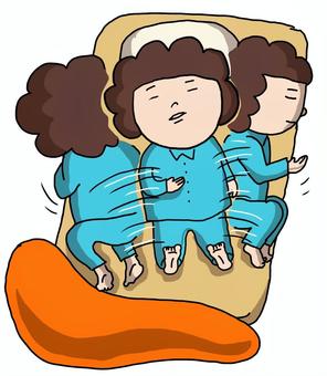 Illustration, devir, pijama, kadın, 