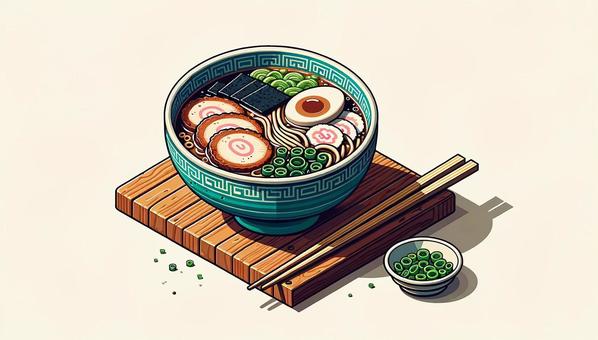 Illustration, chinese noodles, soy sauce, ramen, 