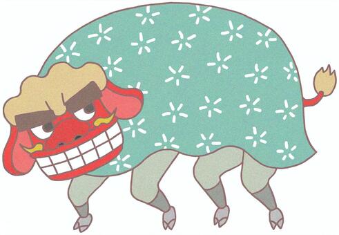 獅子舞・獅子頭 獅子舞,獅子頭,正月,年始,伝統芸能,年賀状,イラストのイラスト素材