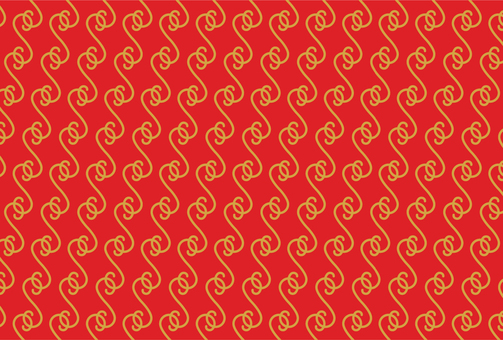 ハガキサイズの和柄北斎紋様のブルー 背景,和風,和柄,北斎紋様,赤,金茶,吊りわらび,江戸,年賀状,日本のイラスト素材