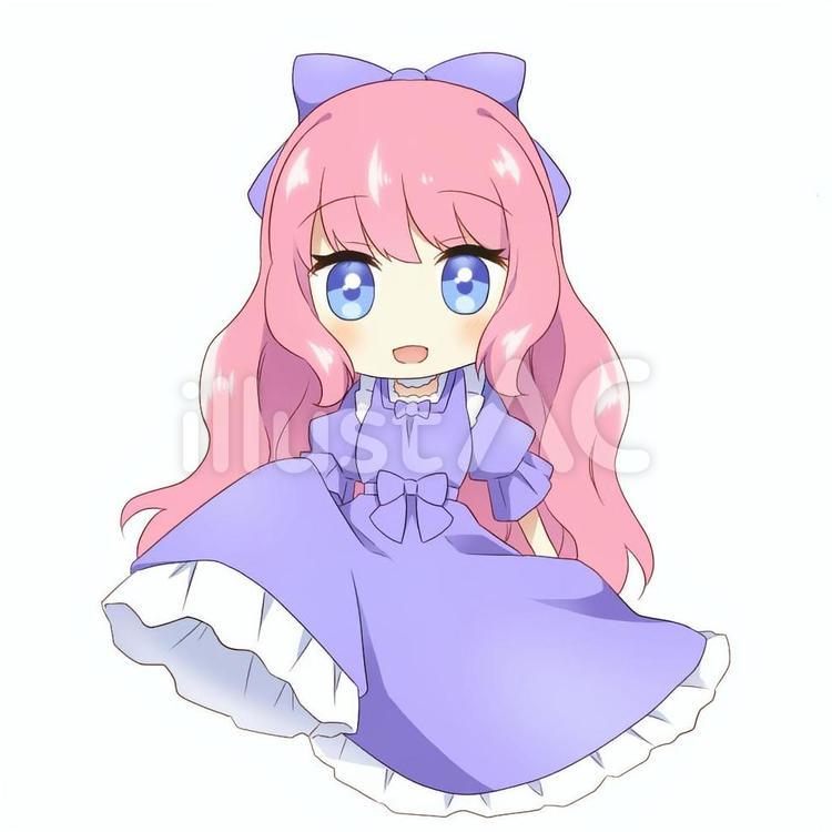 ピンクのフリルドレスキャラクターイラスト ピンクのフリルドレスキャラクターイラスト 主役はあなた