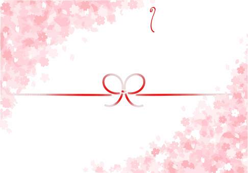 熨斗（桜フレーム） 熨斗,お祝い,御祝,祝福,お礼,御礼,感謝,金一封,めでたい,水引のイラスト素材