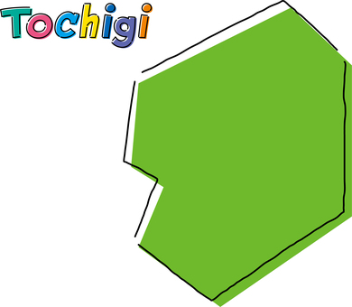 栃木　手描き風のシンプルな線画の地図  栃木,県,都道府県,手描き,フリーハンド,地域,地方,地図,ラフ,シンプルのイラスト素材