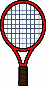 赤のテニスラケットです。