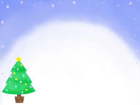 クリスマスツリーと夜空の背景フレーム