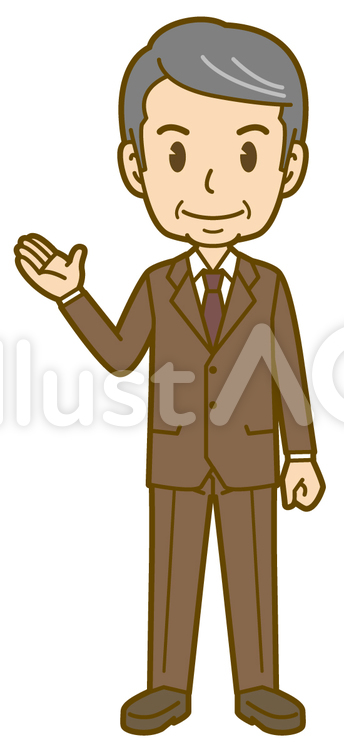 男性(管理職)：A_案内01FS 男性,会社員,管理職のイラスト素材