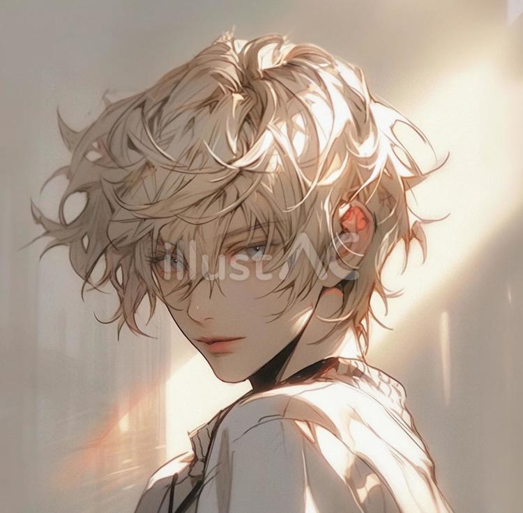 優しい光の中の青年 青年,クール,光のイラスト素材