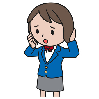 困る人 スマホ,通話,困惑,困る,故障,分からない,苦悩,苦しみ,クレーム,女子高生のイラスト素材