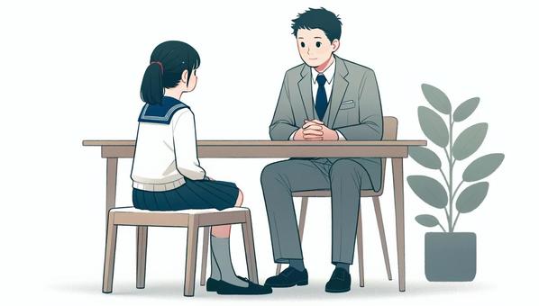 先生と生徒の面談