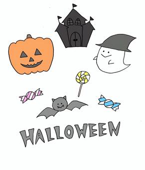 Halloween illustration set, halloween, pumpkin, ghost, JPG