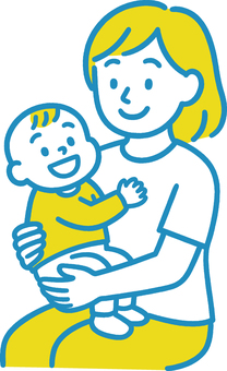 赤ちゃんを抱っこするママ 抱っこ,赤ちゃん,ママ,母親,親子,子育て,育児,家族,乳児,幼児のイラスト素材
