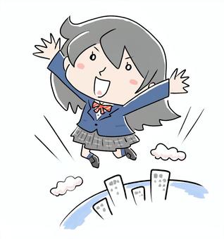 有終の美を飾る 有終の美を飾る,ことわざ,飛ぶのイラスト素材