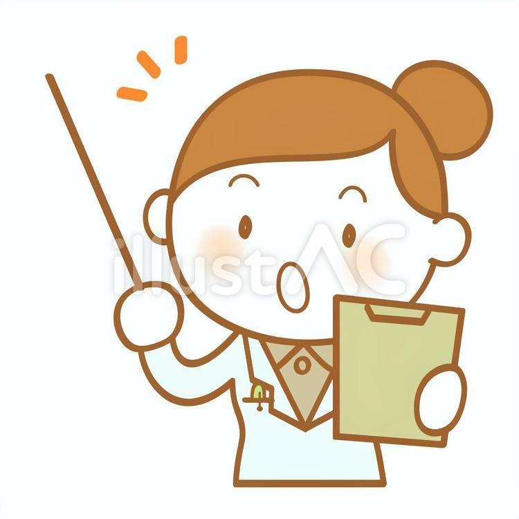 説明する白衣の人-3 薬剤師,ドクター,医者のイラスト素材