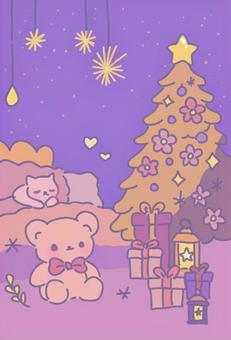 Flowery Xmas Flowery Xmas クリスマス,ミステリアス,キラキラ,照明,ライトアップ,カラフル,派手,花,華やか,ぬいぐるみのイラスト素材