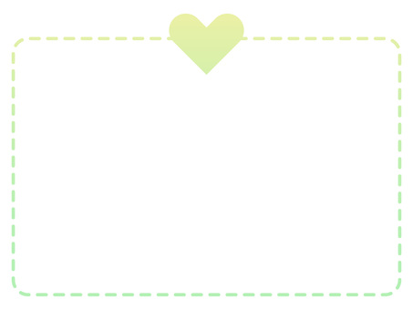 緑のハートと点線のかわいいフレーム背景 背景,フレーム,ハート,バレンタイン,おしゃれ,横,点線,破線,デコレーション,グラデーションのイラスト素材