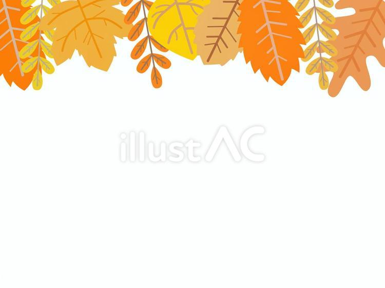 秋らしい紅葉の北欧風シンプルフレーム4 秋,紅葉,もみじのイラスト素材