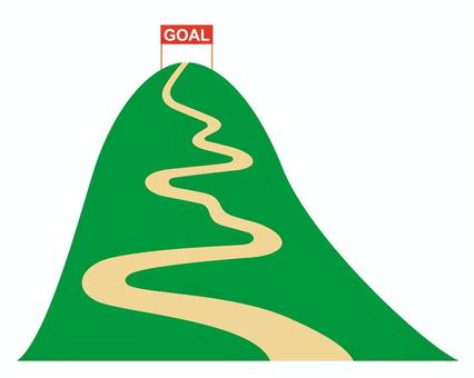 頂上へつづく登山道 山道,頂,登山,道,登る,ルート,山,頂上,ゴール,達成のイラスト素材