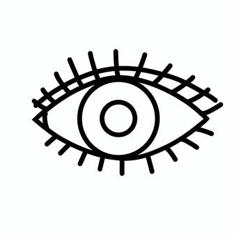 左目 目,左目,白黒,モノクロ,線画,シンプル,挿絵,二重のイラスト素材