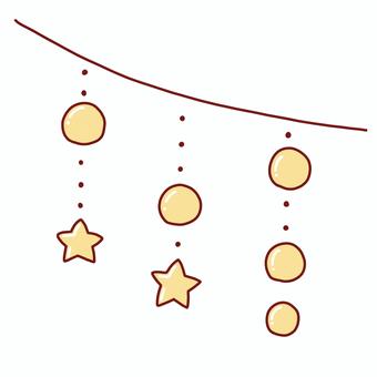 イルミネーションガーランド ガーランド,イルミネーション,クリスマス,線画,可愛い,ゆるい,手描き,デコレーション,素材,挿絵のイラスト素材