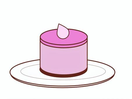 イチゴのムースケーキ ケーキ,可愛い,シンプル,スイーツ,おやつ,菓子,洋菓子,焼き菓子,イチゴ,ムースのイラスト素材