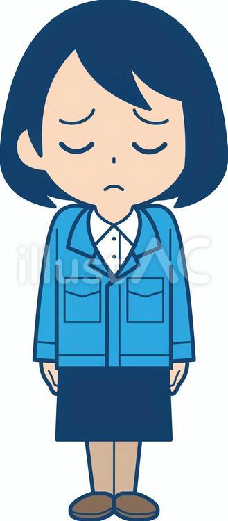 落ち込む事務員の女性 女性,社員,事務員のイラスト素材