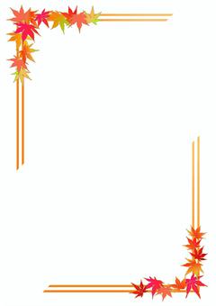 秋の紅葉の柄のフレーム