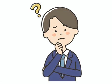 考えるスーツの男性 考えるスーツの男性 男性,スーツ,考える,悩む,困る,不安,わからない,はてな,迷う,疑問のイラスト素材