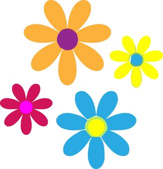 花 花,花びら,開花,咲く,イメージ,挿絵,春,夏,カラフル,植物のイラスト素材