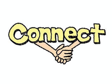 connect connect コネクト,文字絵,英語,握手,イメージ,お知らせ用,宣伝用,pop調,手描き,挿絵のイラスト素材