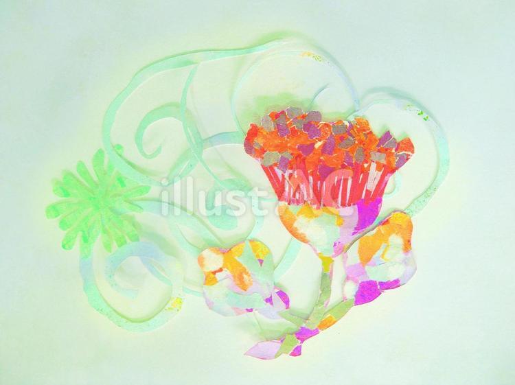 絵本のような花の背景イラスト 花,カラフル,手書きのイラスト素材