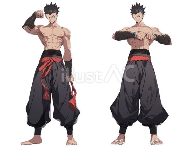 格闘技が強そうなマッチョの男性＿アニメ絵イラスト - No: 23868777