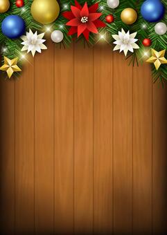 Christmas25202 ポインセチア,星,クリスマス,キラキラ,玉,オーナメント,ボード,木目,掲示板,スターのイラスト素材