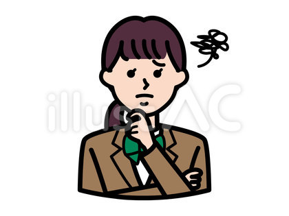 女子生徒(ブレザー・悩む)